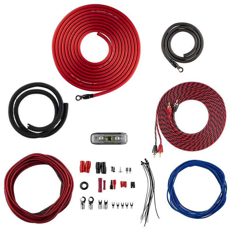 DS18 AK4 Complete 4 Gauge CCA Amplifier Installation Wiring Kit - Ampkit Helps Make Connections, Brings Power to Your Radio, Subwoofers, Speakers with Super Flex Wire - 1200W for 1 Amplifier - Image 1